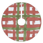 Rustic Red & Green on Winter White Kerstboom Rok (Voorkant)