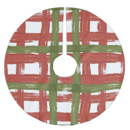 Rustic Red & Green on Winter White Kerstboom Rok
