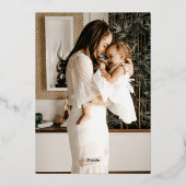 Rustic Red Green Photo Peace-kerstval Folie Feestdagenkaart (Achterkant)