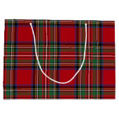 Rustic Red Green Plaid Classic Stewart Tartan Groot Cadeauzakje (Achterkant)