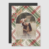 Rustic Red Green Plaid w/Holly Arch 1 Foto (Voorkant / Achterkant)