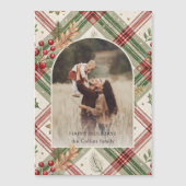 Rustic Red Green Plaid w/Holly Arch 1 Foto (Voorkant)