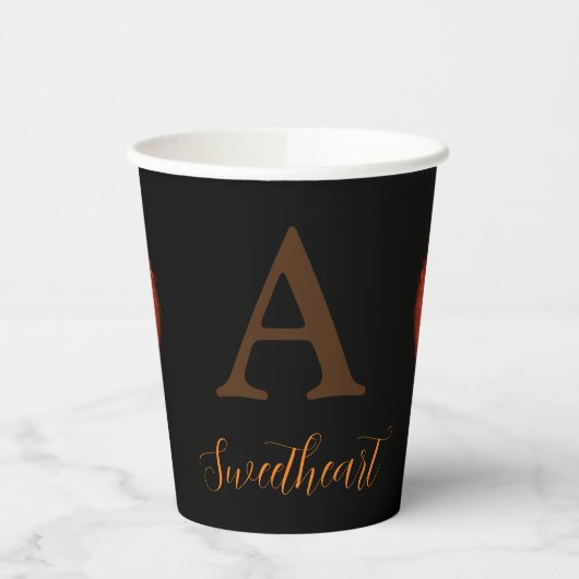 Rustic Red Heart Papieren Bekers (Links)