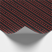 Rustic Red Heart Romantic Scandi Cadeaupapier (Hoek)