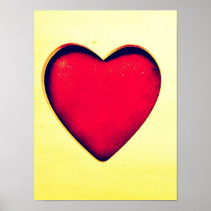 Rustic Red Heart Valentijnsdag Love Poster