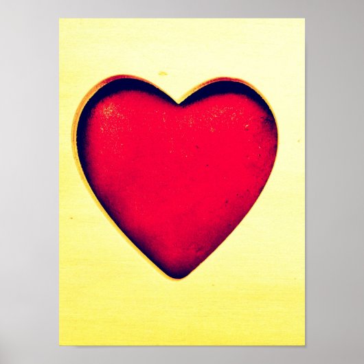 Rustic Red Heart Valentijnsdag Love Poster (Voorkant)