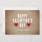 Rustic Red Hearts Happy Valentine's Day Boyvriend Feestdagenkaart (Voorkant)