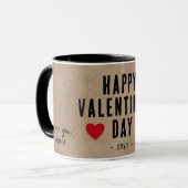 Rustic Red Hearts Happy Valentine's Day Boyvriend Mok (Voorkant links)