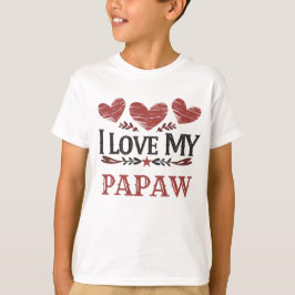 Rustic Red Hearts: "Ik hou van mijn papa" T-shirt