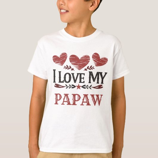 Rustic Red Hearts: "Ik hou van mijn papa" T-shirt (Voorkant)