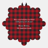 Rustic Red heeft mijn eerste kerstfoto gemaakt Ornament Kaart (Achterkant)