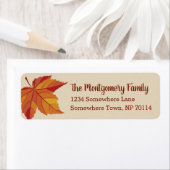Rustic Red Herfst Leaf & Family Name Etiket (Insitu)
