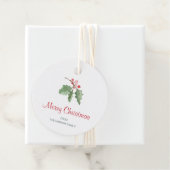 Rustic Red Holly Berry kerst Bedankjes Labels (In situ)
