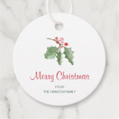 Rustic Red Holly Berry kerst Bedankjes Labels (Voorkant)