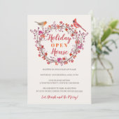 Rustic Red holly berry met moderne feestdag Kaart (Staand voorkant)