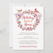 Rustic Red holly berry met moderne feestdag Kaart (Voorkant)