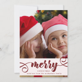 Rustic Red Holly met kerstfeestdag Kaart