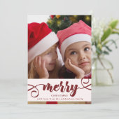 Rustic Red Holly met kerstfeestdag Kaart (Staand voorkant)