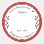 Rustic Red Homemade met Sticker liefdeslabel (Voorkant)