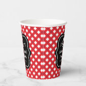 Rustic Red I Do BBQ Aangepaste Trouw Monogram Papieren Bekers (Rechts)