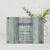 Rustic Red Infinity Heart Uitnodiging voor een bru (Staand voorkant)