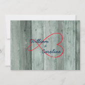 Rustic Red Infinity Heart Uitnodiging voor een bru (Achterkant)