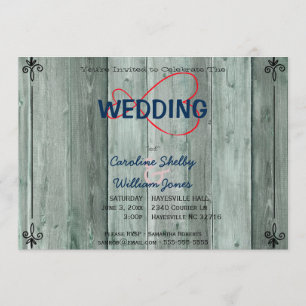 Rustic Red Infinity Heart Uitnodiging voor een bru