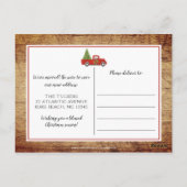 Rustic Red-kerstboomstructuur Nieuw adres verplaat Briefkaart (Achterkant)