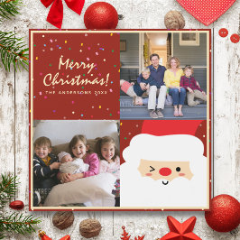 Rustic Red Kerstfamilie Fotovakantie Kaart