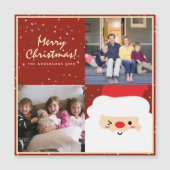 Rustic Red Kerstfamilie Fotovakantie Kaart (Voorkant)