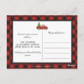 Rustic Red Kersttruck Pset Wood We hebben ons verp Briefkaart (Achterkant)