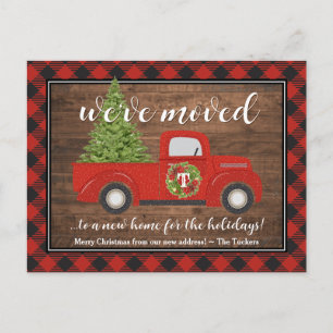 Rustic Red Kersttruck Pset Wood We hebben ons verp Briefkaart