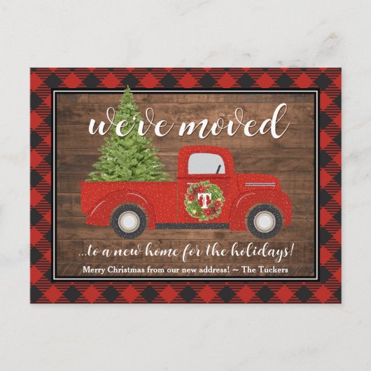Rustic Red Kersttruck Pset Wood We hebben ons verp Briefkaart (Voorkant)