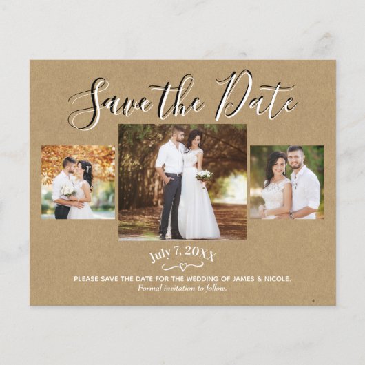 Rustic Red Kraft Buffalo foto slaat de datum op (Voorkant)