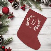 Rustic Red Laurel Wreath Monogram Kleine Kerstsok