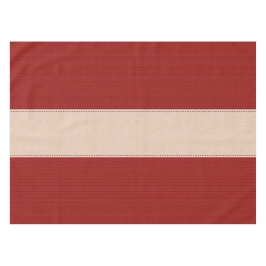Rustic Red Linen Holiday Stripes Tafelkleed (Voorkant (Horizontaal))