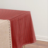 Rustic Red Linen Holiday Stripes Tafelkleed (Voorbeeld)