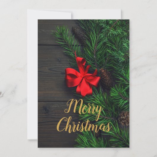 Rustic Red Loop Gold Christmas Party Kaart (Achterkant)