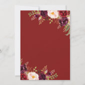 Rustic Red Marsala Baby shower Uitnodiging (Achterkant)