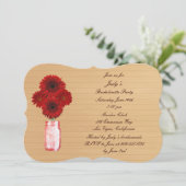 Rustic Red Mason Jar Bachelorette Party nodigt uit Kaart (Staand voorkant)