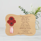 Rustic Red Mason Jar Bridal Shower Kaart (Staand voorkant)