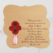 Rustic Red Mason Jar Rehearsal Dinner Invite Kaart (Voorkant / Achterkant)