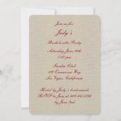 Rustic Red Mason Jars Bachelorette Party nodigt ui Kaart (Achterkant)
