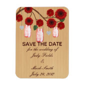 Rustic Red Mason Jars redden de datum magneet (Verticaal)