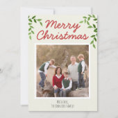Rustic Red Merry-kerstscript laat 10 foto's achter Feestdagenkaart (Voorkant)
