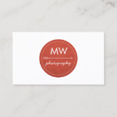 Rustic Red Monogram Cirkel met Pijl Visitekaartje (Voorkant)