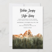 Rustic Red Mountain Wedding Kaart (Voorkant)