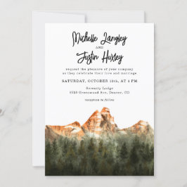 Rustic Red Mountain Wedding Kaart