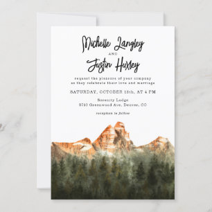 Rustic Red Mountain Wedding Kaart