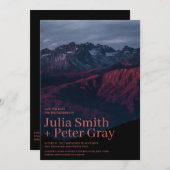 Rustic Red Mountains sparen de datumuitnodiging Kaart (Voorkant / Achterkant)